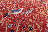 Exotic Birds Persian Hand Knotted Wool Rug - 9' 1" X 12' 1" - Golden Nile