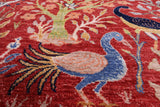 Exotic Birds Persian Hand Knotted Wool Rug - 9' 1" X 12' 1" - Golden Nile