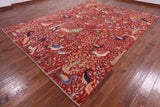 Exotic Birds Persian Hand Knotted Wool Rug - 9' 1" X 12' 1" - Golden Nile