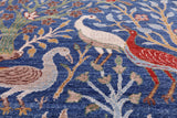 Exotic Birds Persian Handmade Wool Rug - 9' 9" X 13' 7" - Golden Nile