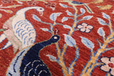 Exotic Birds Persian Hand Knotted Wool Rug - 10' 0" X 14' 1" - Golden Nile