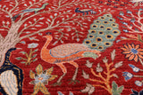 Exotic Birds Persian Handmade Wool Rug - 8' 4" X 9' 9" - Golden Nile