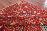 Exotic Birds Persian Handmade Wool Rug - 8' 4" X 9' 9" - Golden Nile