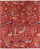 Exotic Birds Persian Handmade Wool Rug - 8' 4" X 9' 9" - Golden Nile