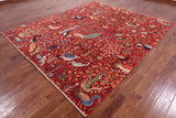 Exotic Birds Persian Handmade Wool Rug - 8' 4" X 9' 9" - Golden Nile