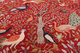 Exotic Birds Persian Handmade Wool Rug - 8' 4" X 9' 9" - Golden Nile