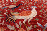 Exotic Birds Persian Handmade Wool Rug - 8' 4" X 9' 9" - Golden Nile