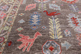 Grey Persian Fine Serapi Handmade Wool Rug - 8' 1" X 10' 2" - Golden Nile