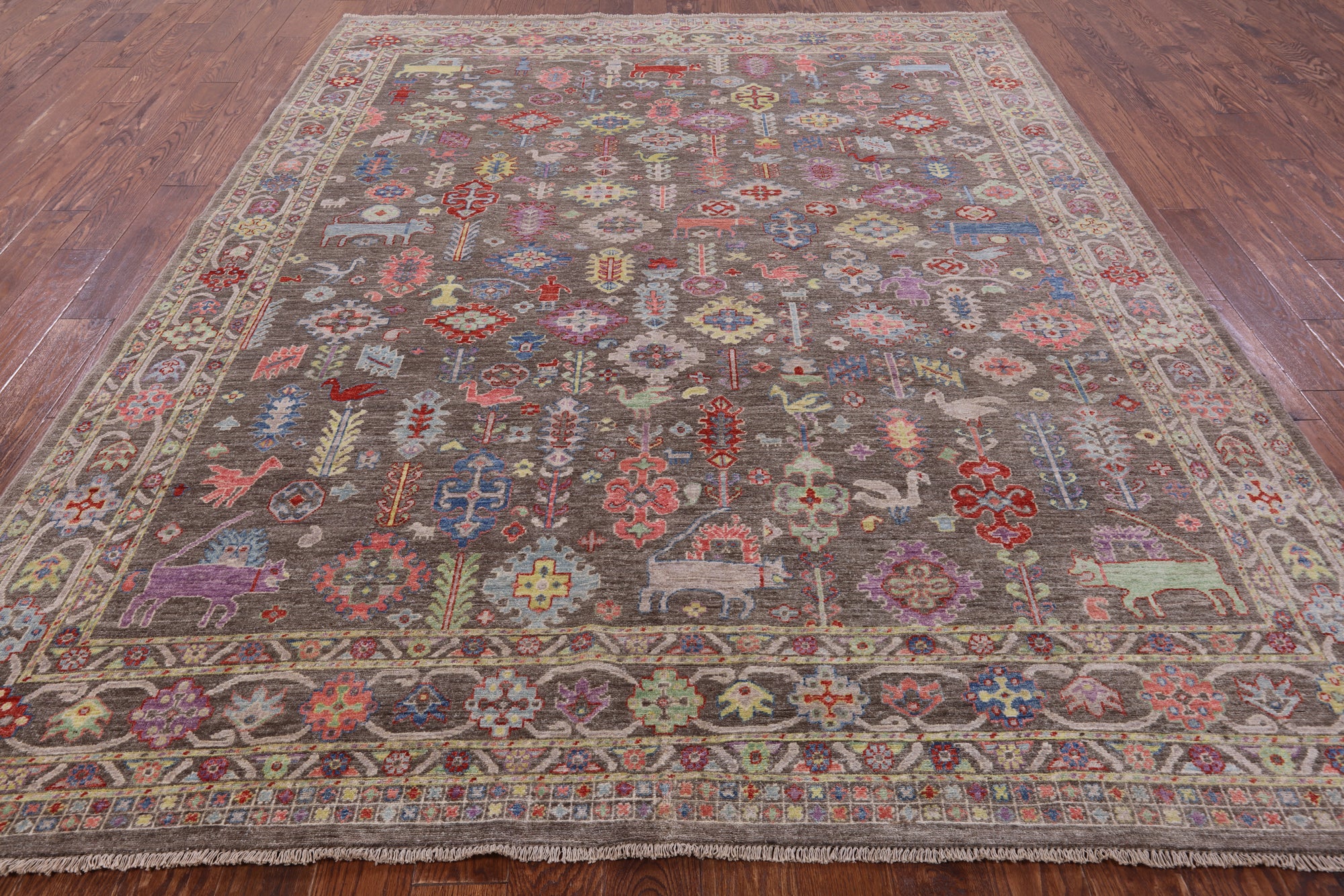 Grey Persian Fine Serapi Handmade Wool Rug - 8' 1" X 10' 2" - Golden Nile