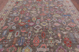 Grey Persian Fine Serapi Handmade Wool Rug - 8' 1" X 10' 2" - Golden Nile