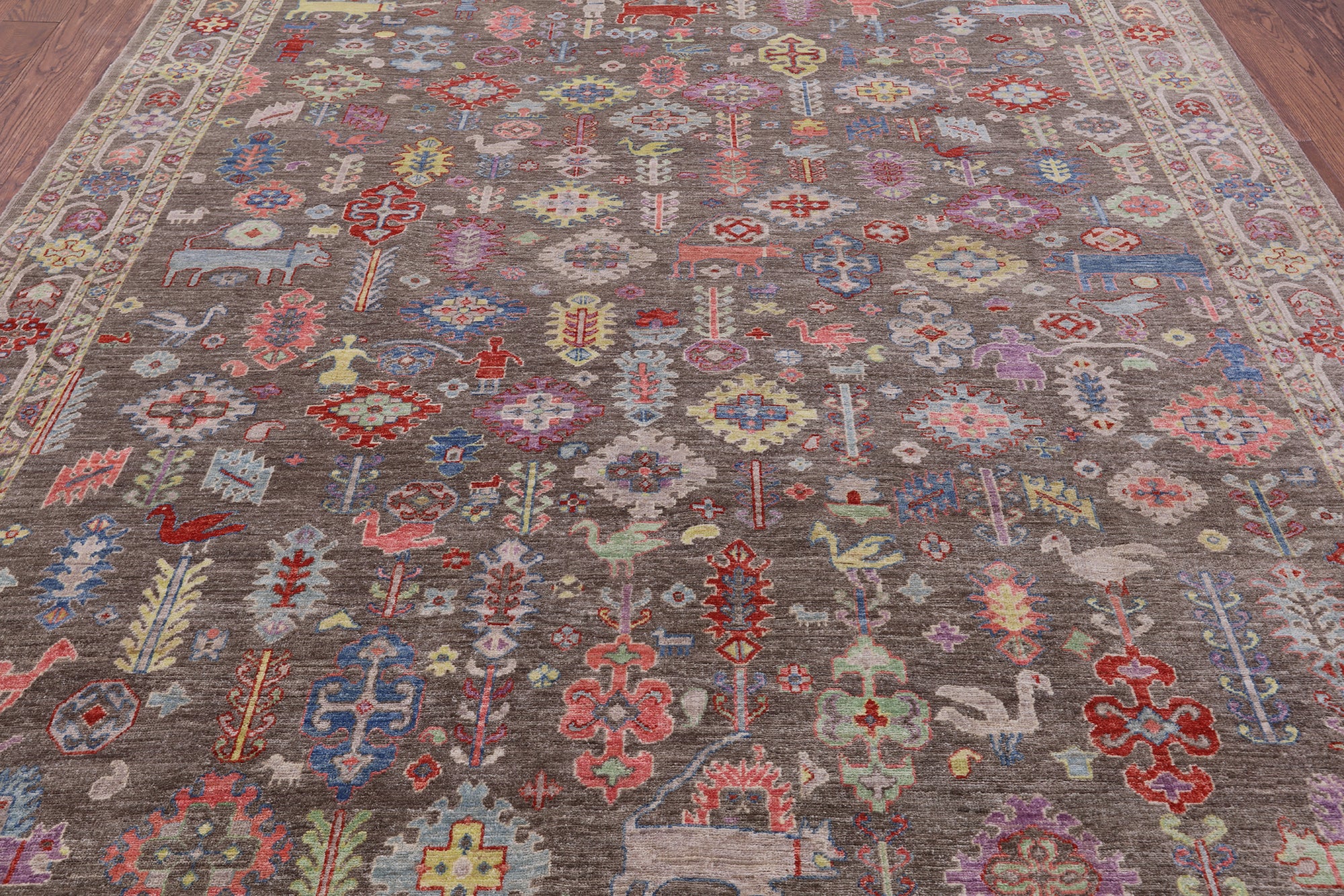 Grey Persian Fine Serapi Handmade Wool Rug - 8' 1" X 10' 2" - Golden Nile