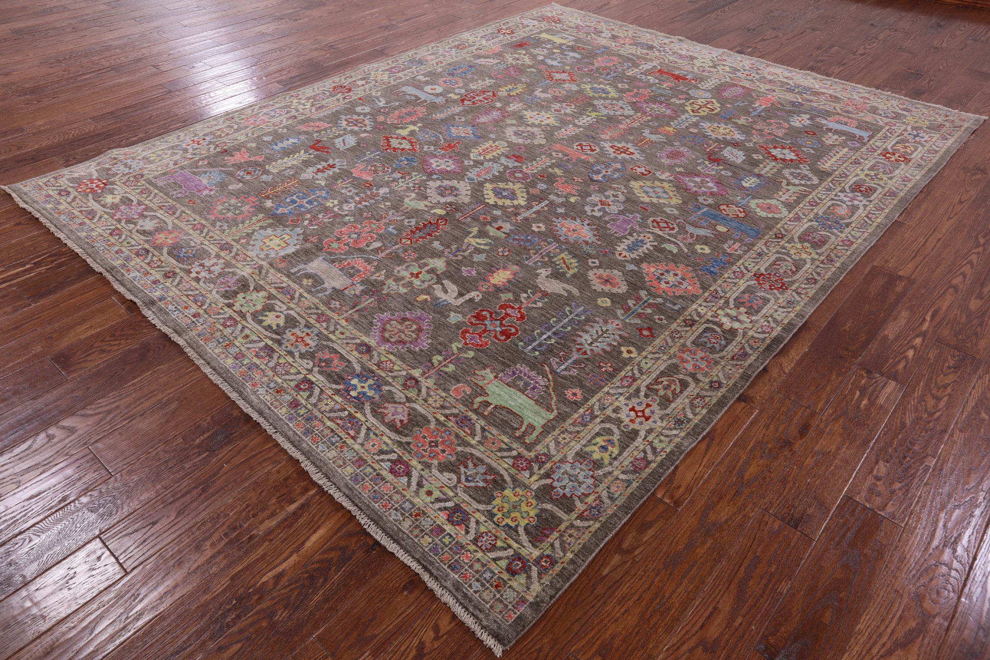 Grey Persian Fine Serapi Handmade Wool Rug - 8' 1" X 10' 2" - Golden Nile