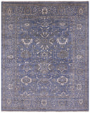 Blue Persian Fine Serapi Handmade Wool Rug - 8' 2" X 9' 11" - Golden Nile
