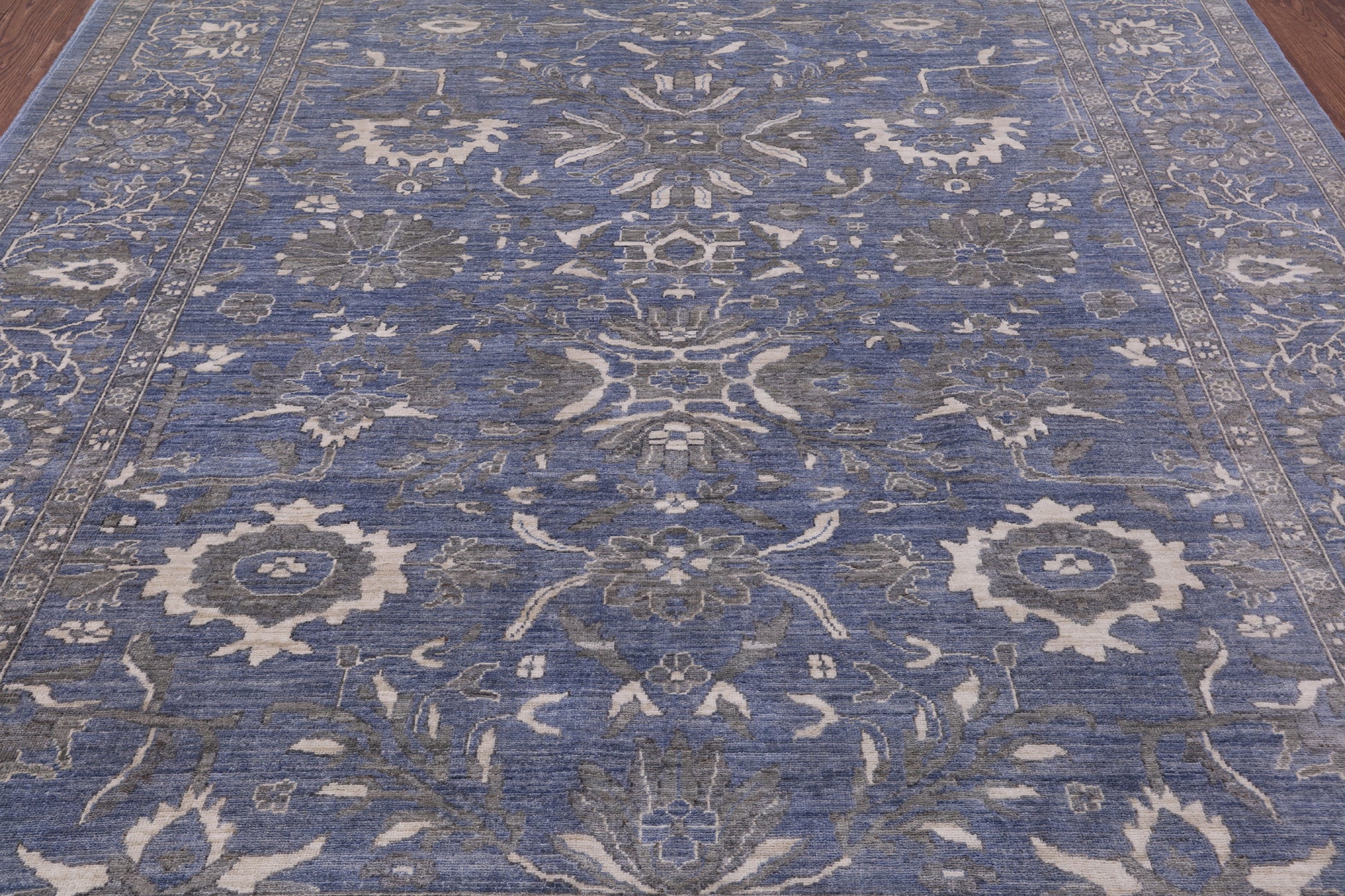 Blue Persian Fine Serapi Handmade Wool Rug - 8' 2" X 9' 11" - Golden Nile