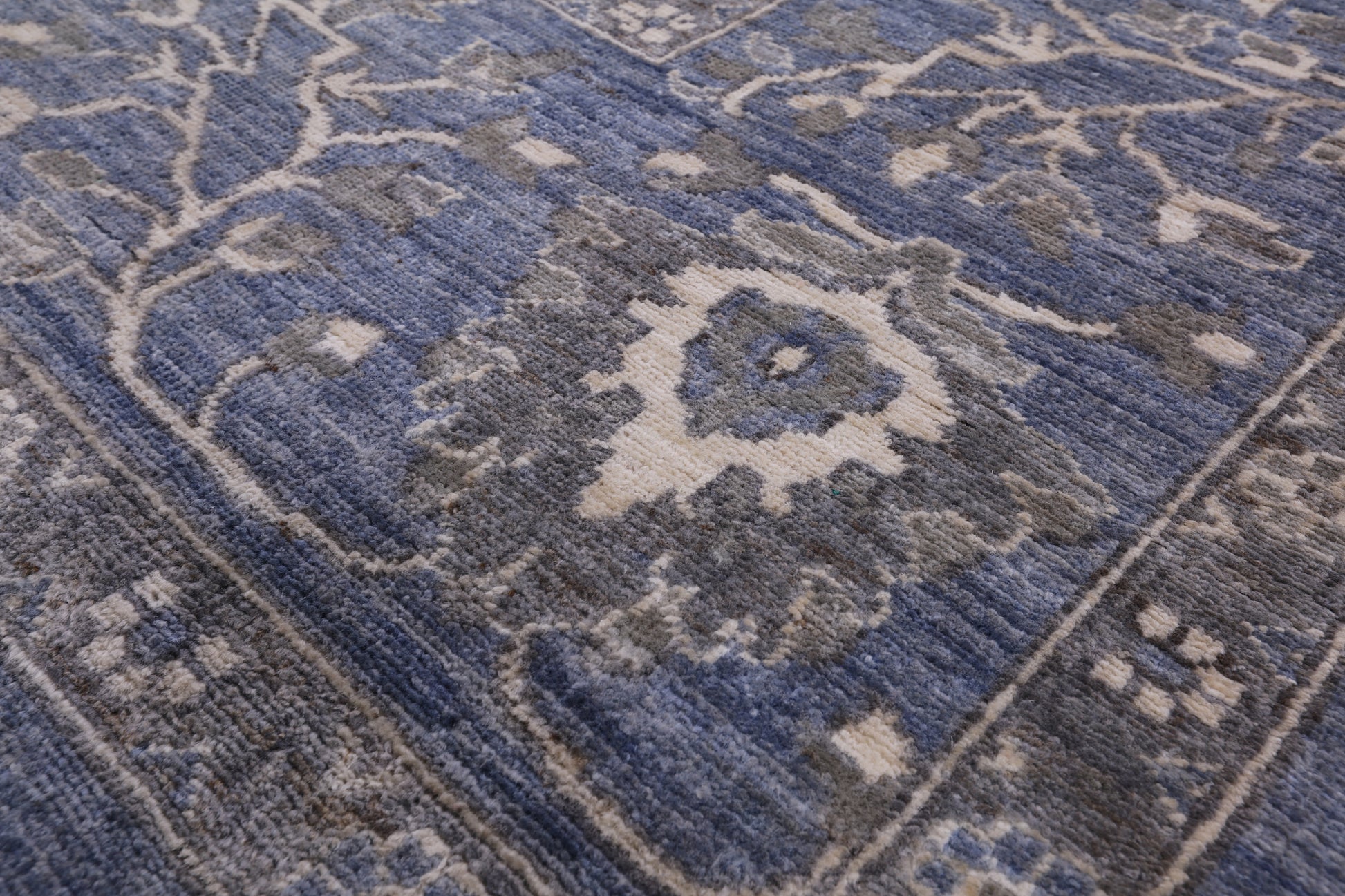 Blue Persian Fine Serapi Handmade Wool Rug - 8' 2" X 9' 11" - Golden Nile
