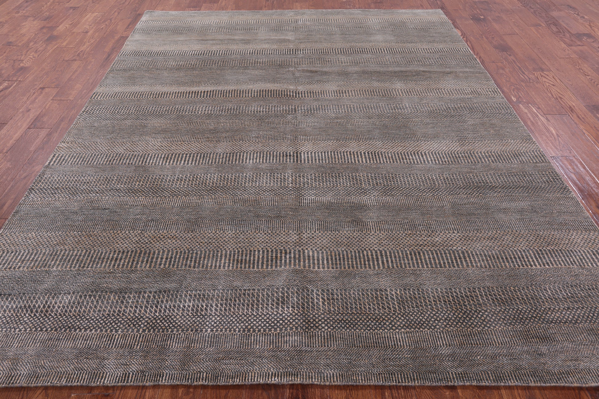 Savannah Grass Handmade Wool & Silk Rug - 8' 0" X 9' 10" - Golden Nile