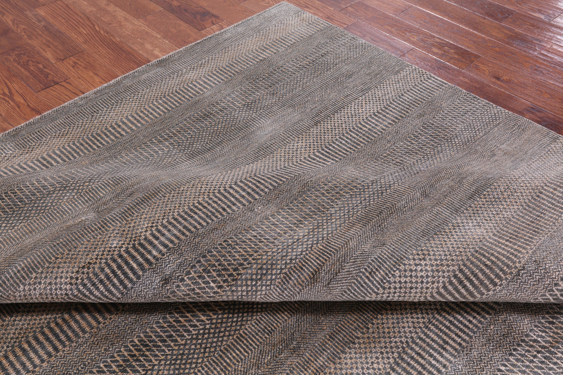 Savannah Grass Handmade Wool & Silk Rug - 8' 0" X 9' 10" - Golden Nile