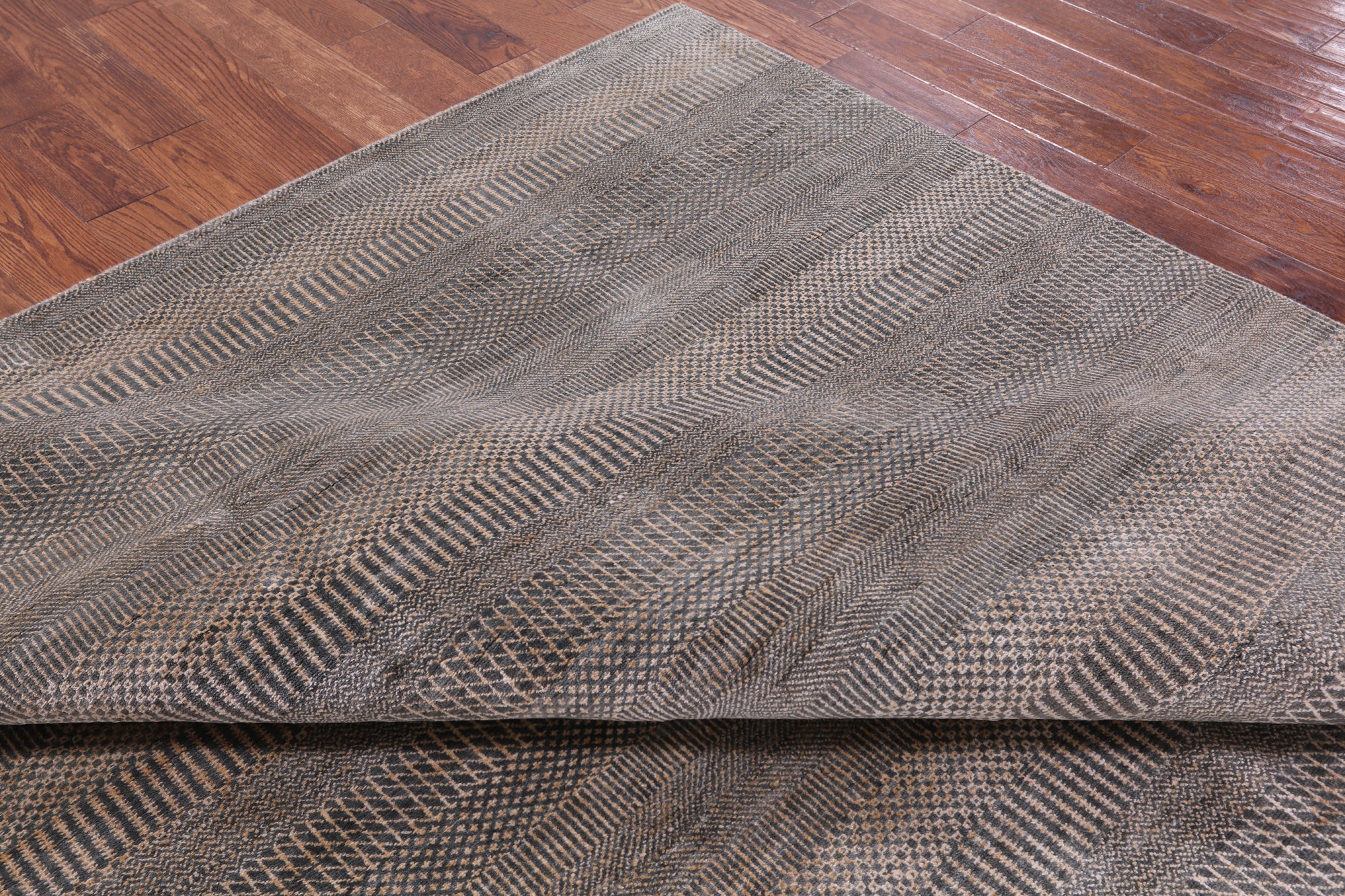 Savannah Grass Handmade Wool & Silk Rug - 8' 0" X 9' 10" - Golden Nile