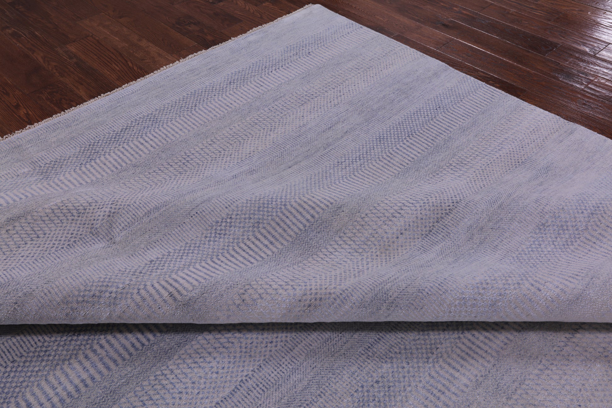 Grey Savannah Grass Handmade Wool & Silk Rug - 9' 2" X 12' 2" - Golden Nile