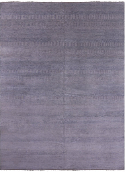 Grey Savannah Grass Handmade Wool & Silk Rug - 9' 2" X 12' 2" - Golden Nile