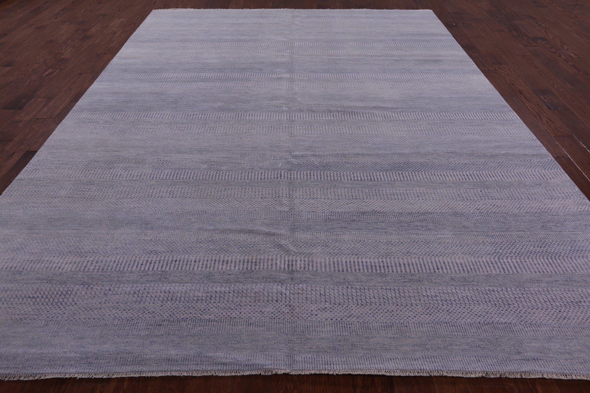 Grey Savannah Grass Handmade Wool & Silk Rug - 9' 2" X 12' 2" - Golden Nile