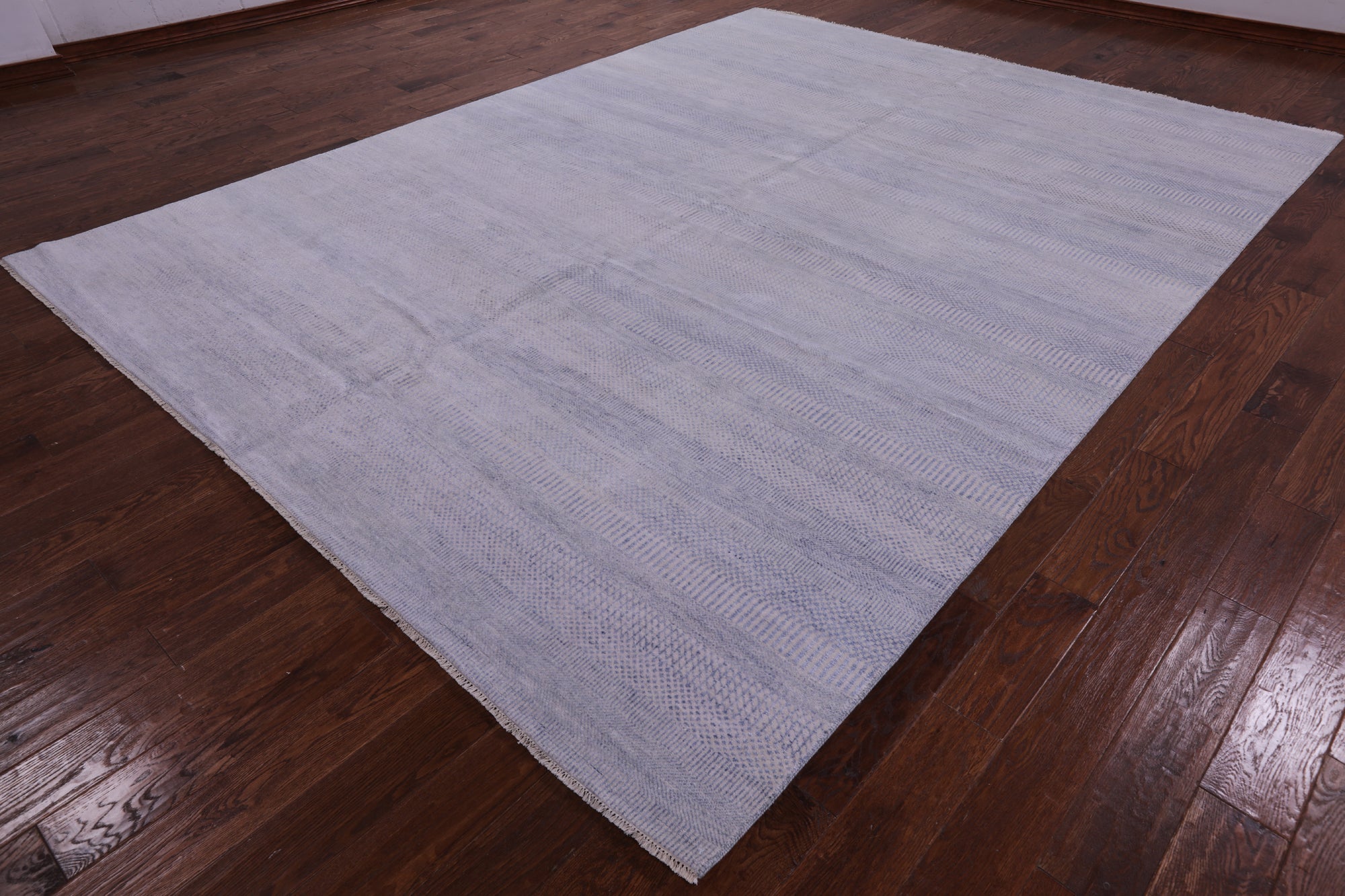 Grey Savannah Grass Handmade Wool & Silk Rug - 9' 2" X 12' 2" - Golden Nile