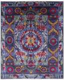 Grey William Morris Handmade Wool Rug - 8' 0" X 9' 10" - Golden Nile