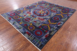 Grey William Morris Handmade Wool Rug - 8' 0" X 9' 10" - Golden Nile