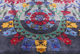 Grey William Morris Handmade Wool Rug - 8' 0" X 9' 10" - Golden Nile