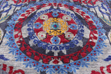 Grey William Morris Handmade Wool Rug - 8' 0" X 9' 10" - Golden Nile