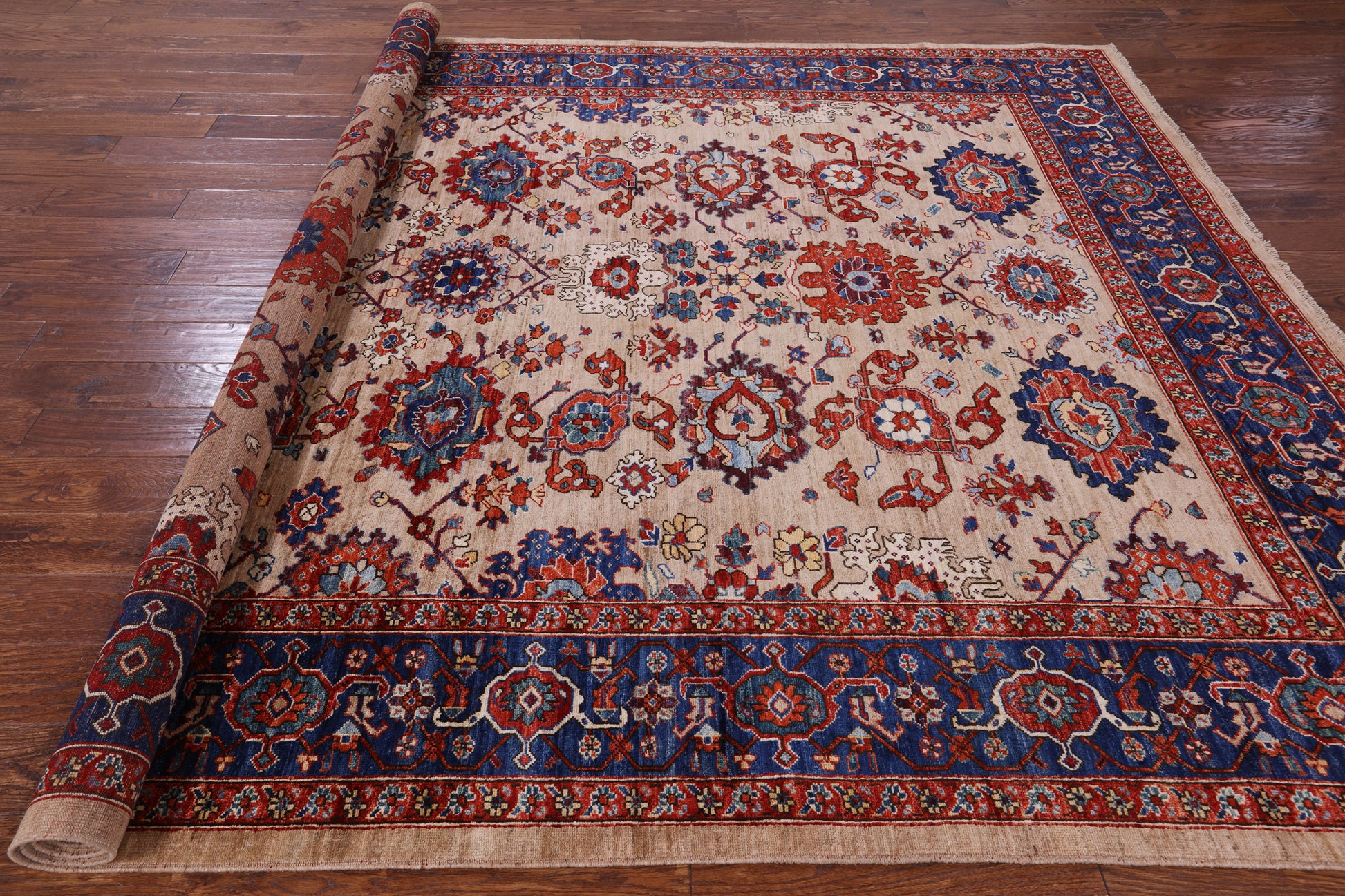 Persian Fine Serapi Handmade Wool Rug - 8' 1" X 9' 11" - Golden Nile