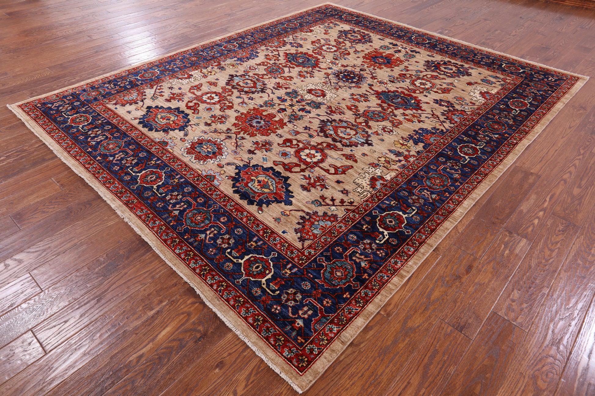 Persian Fine Serapi Handmade Wool Rug - 8' 1" X 9' 11" - Golden Nile