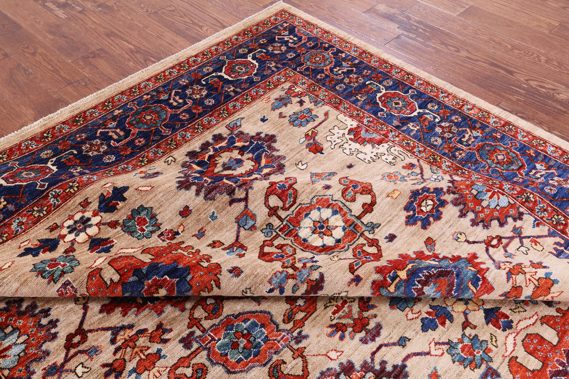 Persian Fine Serapi Handmade Wool Rug - 8' 1" X 9' 11" - Golden Nile