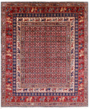 Antiqued Pazyryk Historical Design Hand Knotted Wool Rug - 8' 0" X 9' 7" - Golden Nile