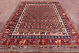 Antiqued Pazyryk Historical Design Hand Knotted Wool Rug - 8' 0" X 9' 7" - Golden Nile