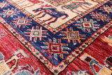 Antiqued Pazyryk Historical Design Hand Knotted Wool Rug - 8' 0" X 9' 7" - Golden Nile