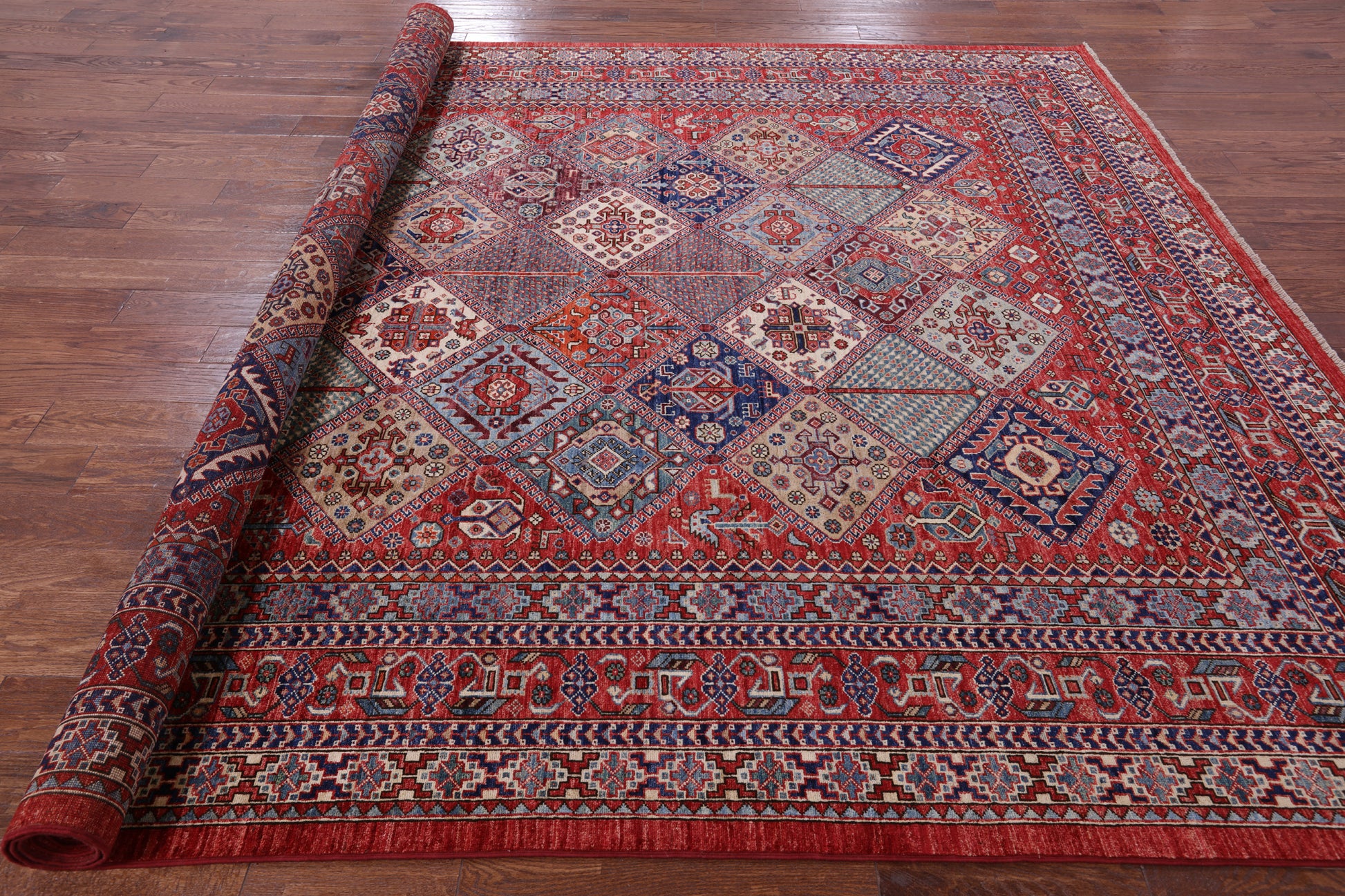 Persian Fine Serapi Hand Knotted Wool Rug - 9' 0" X 11' 7" - Golden Nile