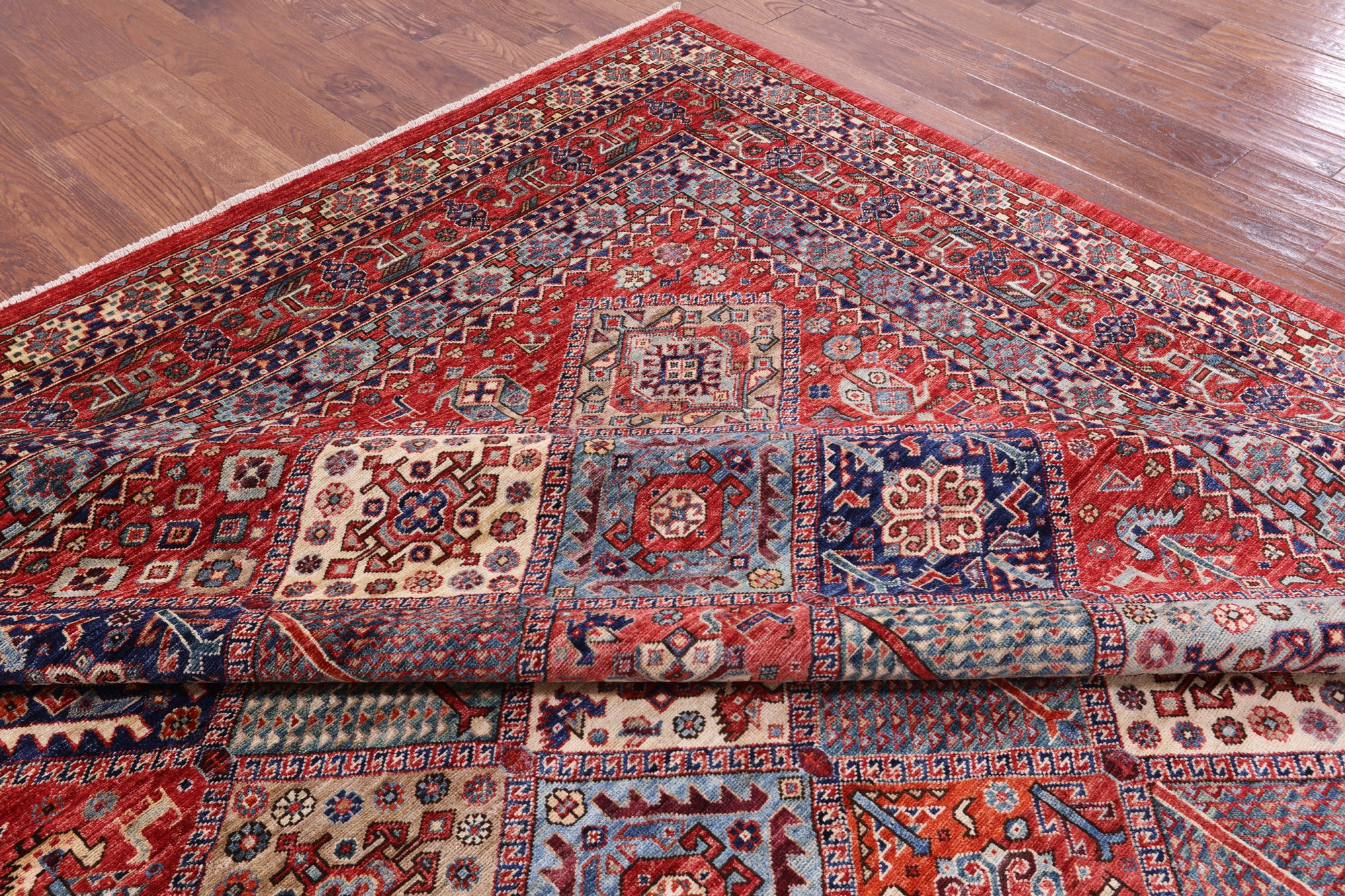 Persian Fine Serapi Hand Knotted Wool Rug - 9' 0" X 11' 7" - Golden Nile