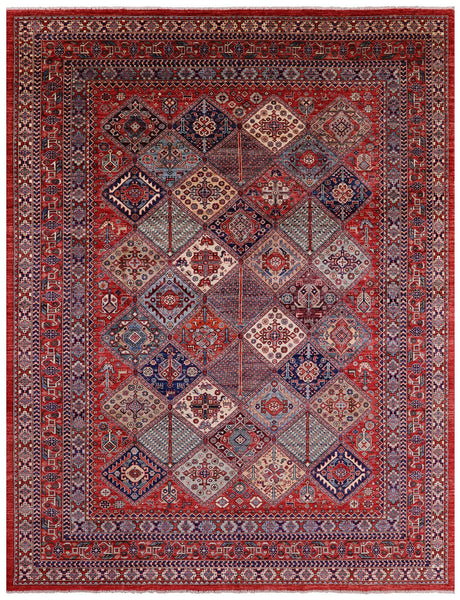 Persian Fine Serapi Hand Knotted Wool Rug - 9' 0" X 11' 7" - Golden Nile
