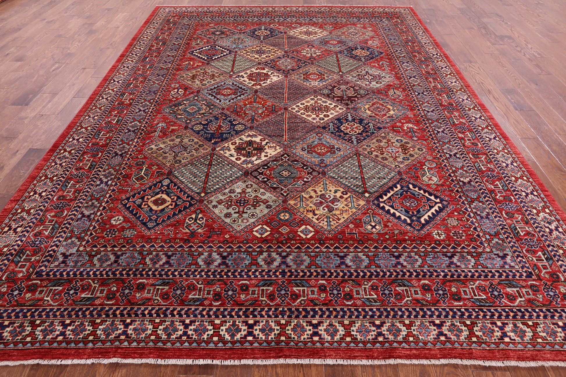 Persian Fine Serapi Hand Knotted Wool Rug - 9' 0" X 11' 7" - Golden Nile