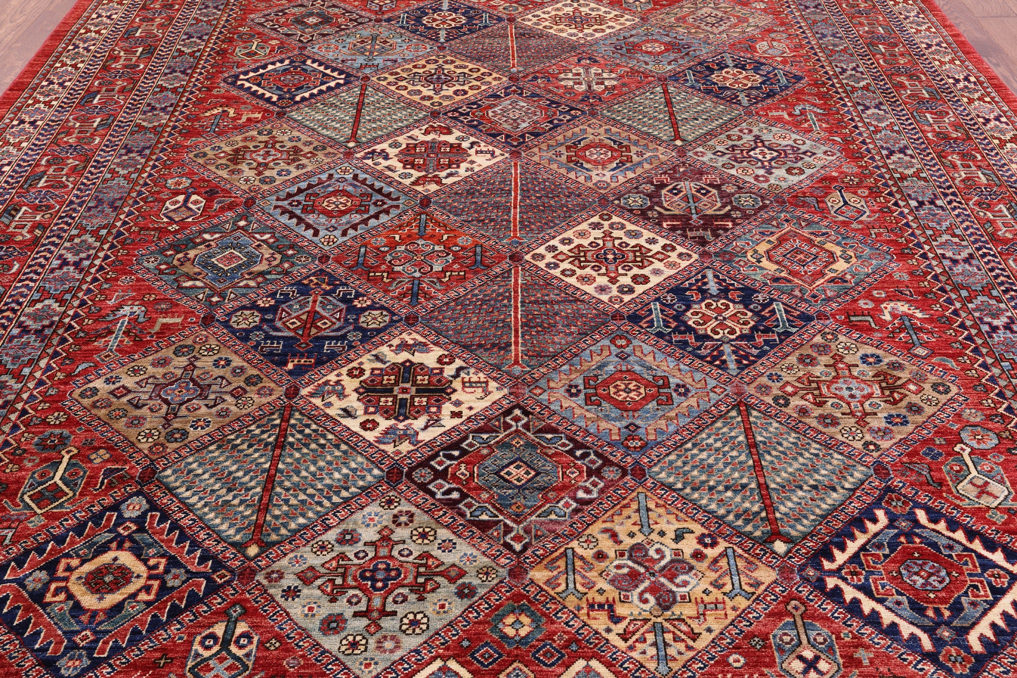 Persian Fine Serapi Hand Knotted Wool Rug - 9' 0" X 11' 7" - Golden Nile