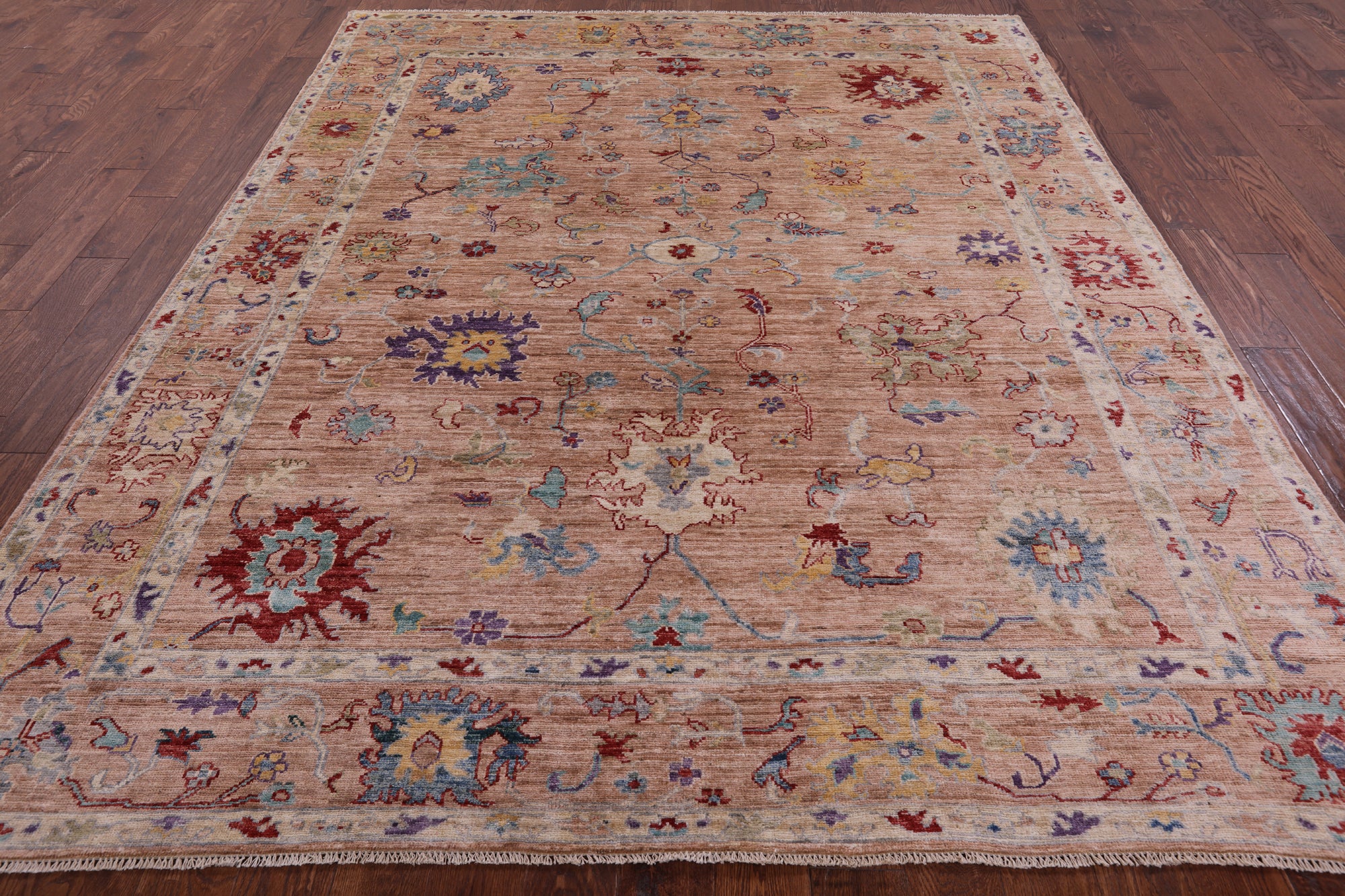 Turkish Oushak Hand Knotted Wool Rug - 7' 10" X 9' 9" - Golden Nile