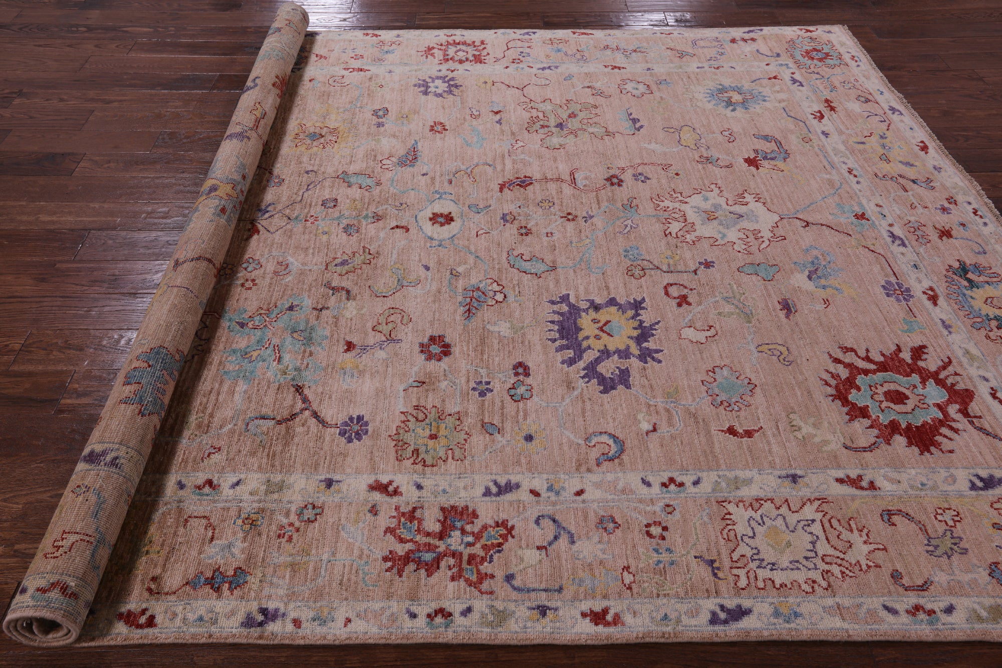 Turkish Oushak Hand Knotted Wool Rug - 7' 10" X 9' 9" - Golden Nile