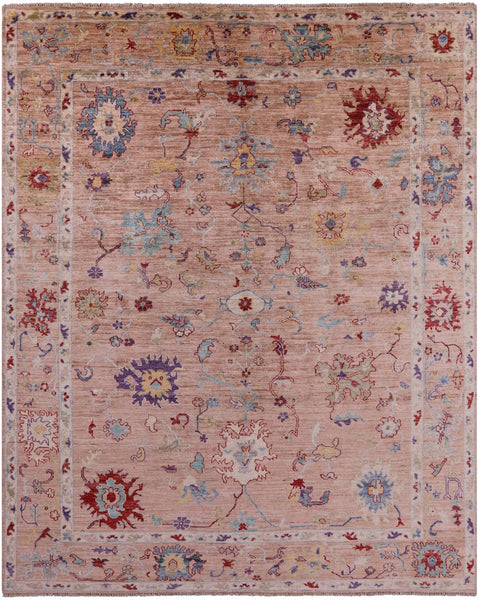 Turkish Oushak Hand Knotted Wool Rug - 7' 10" X 9' 9" - Golden Nile
