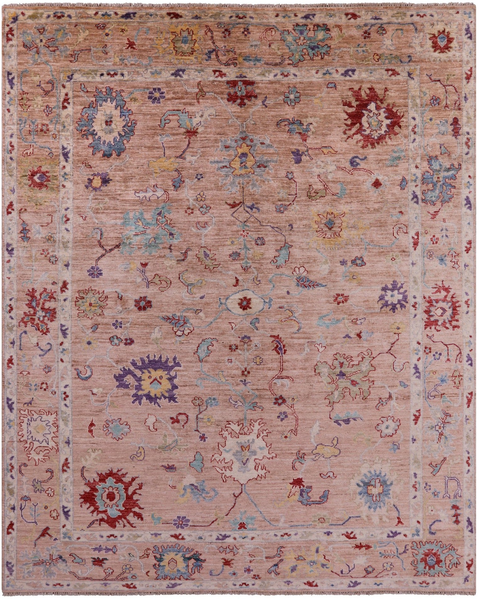Turkish Oushak Hand Knotted Wool Rug - 7' 10" X 9' 9" - Golden Nile