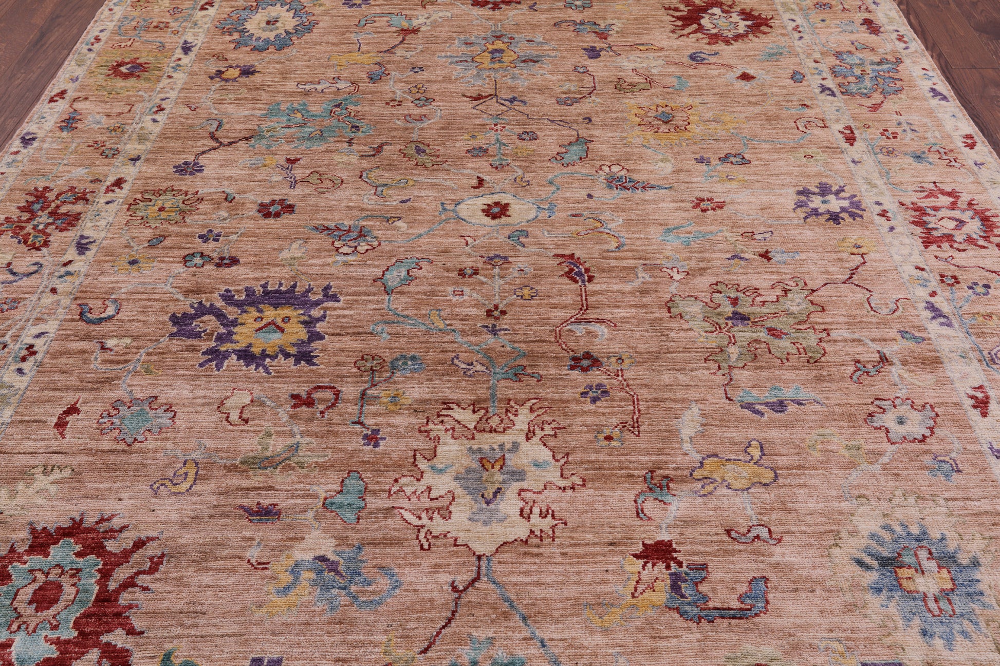 Turkish Oushak Hand Knotted Wool Rug - 7' 10" X 9' 9" - Golden Nile
