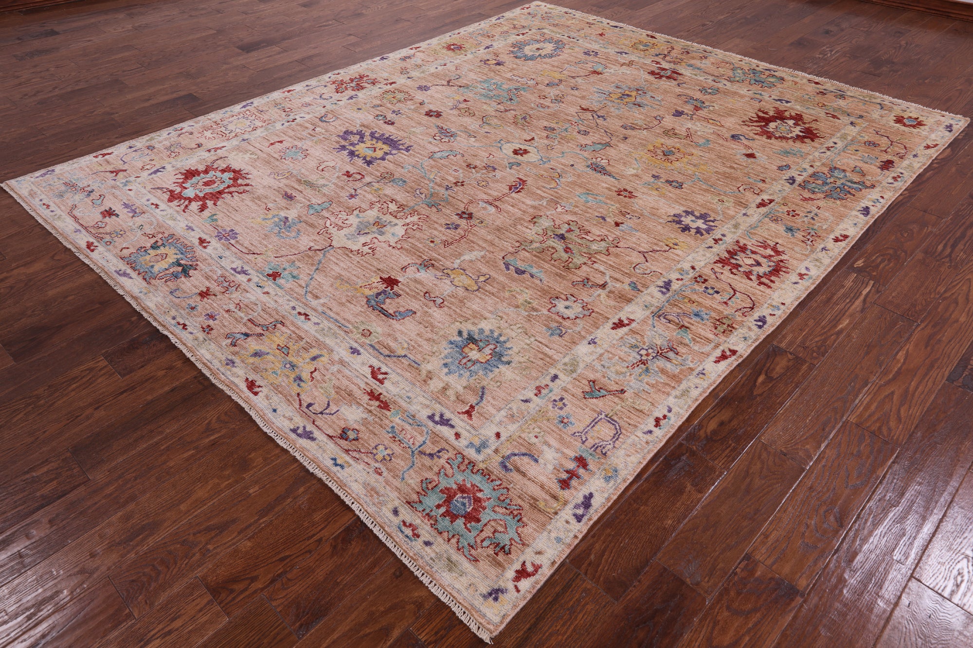 Turkish Oushak Hand Knotted Wool Rug - 7' 10" X 9' 9" - Golden Nile