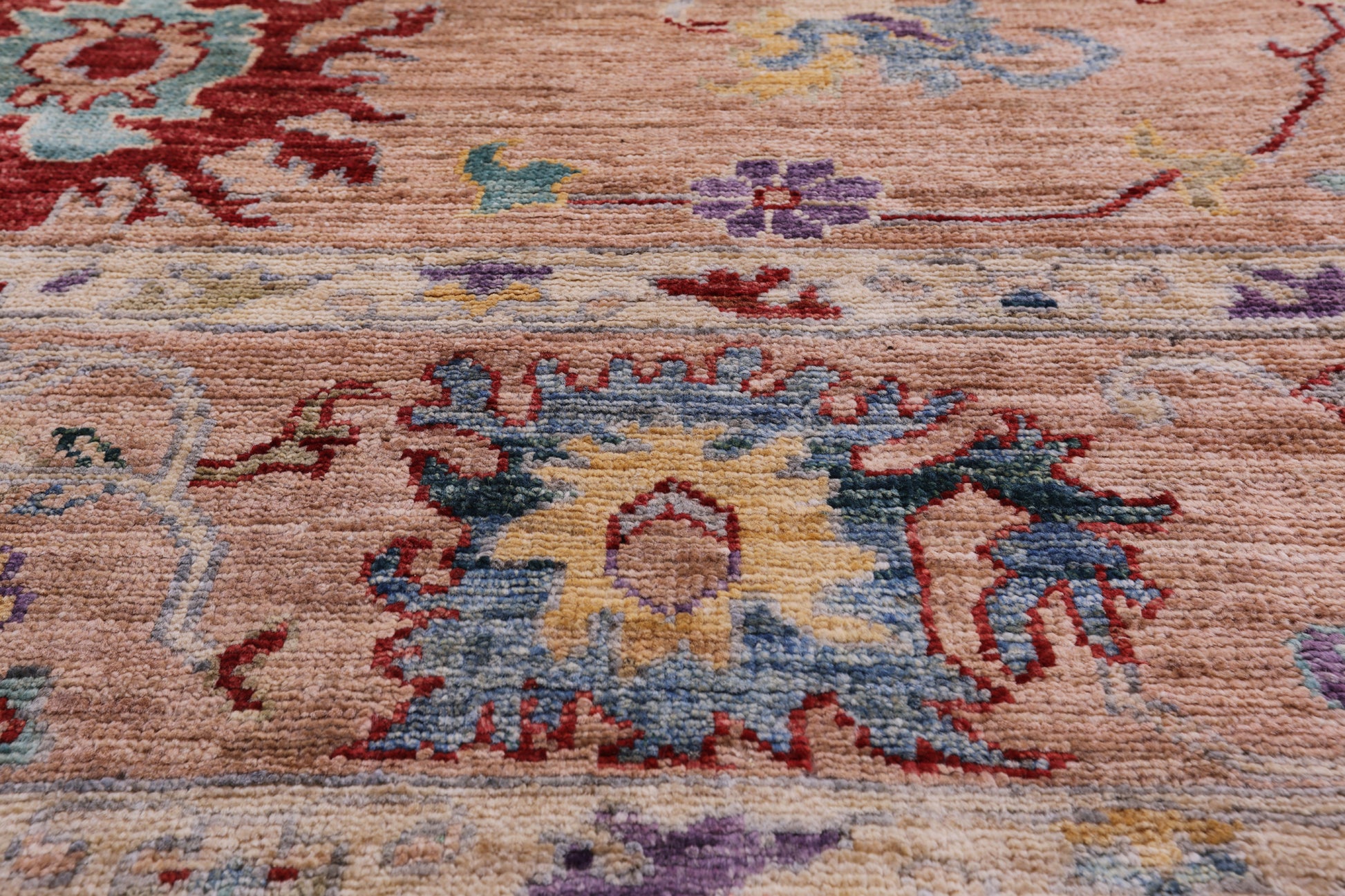 Turkish Oushak Hand Knotted Wool Rug - 7' 10" X 9' 9" - Golden Nile