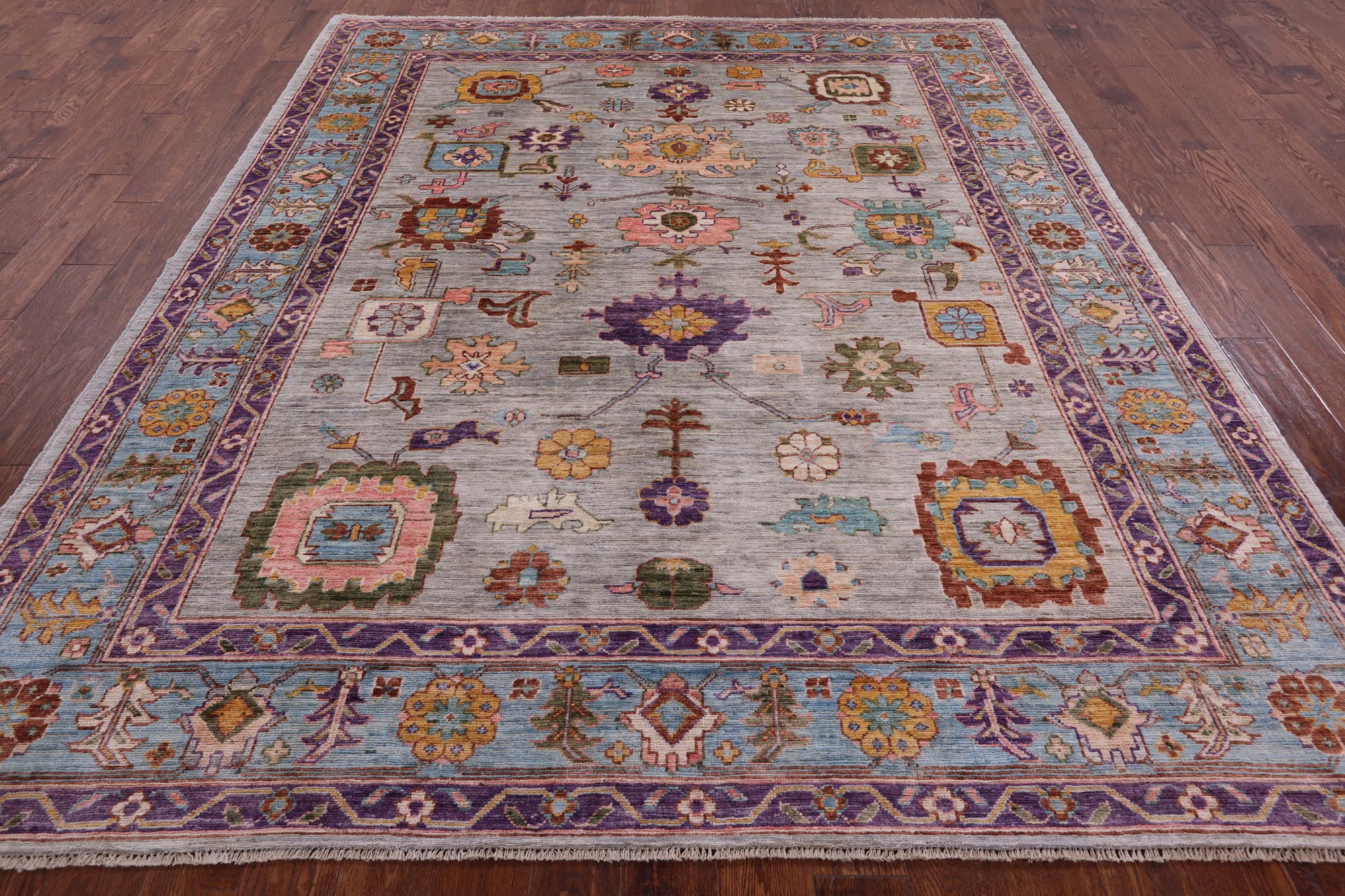 Turkish Oushak Handmade Wool Rug - 7' 10" X 9' 6" - Golden Nile