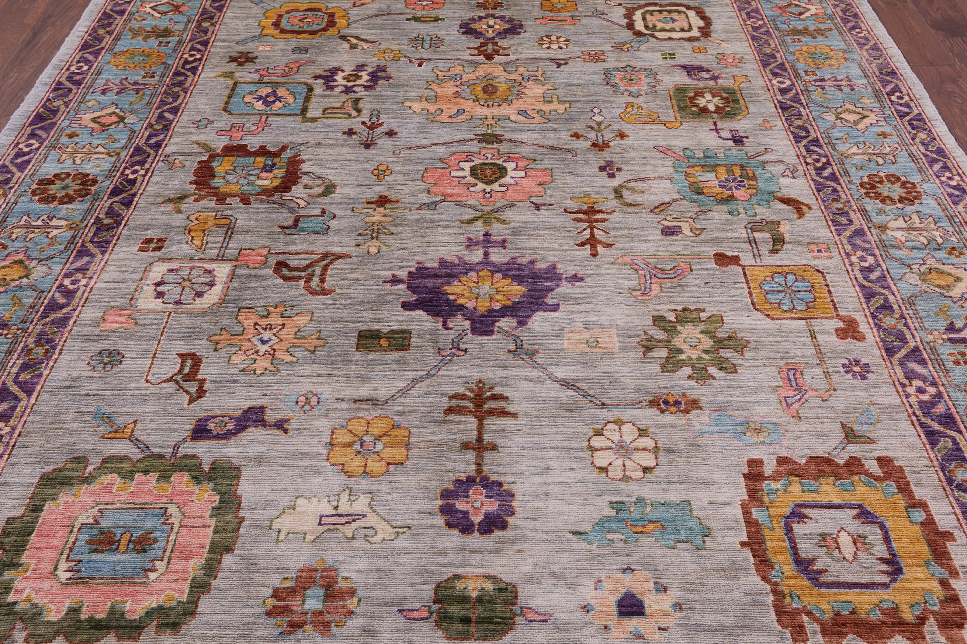 Turkish Oushak Handmade Wool Rug - 7' 10" X 9' 6" - Golden Nile